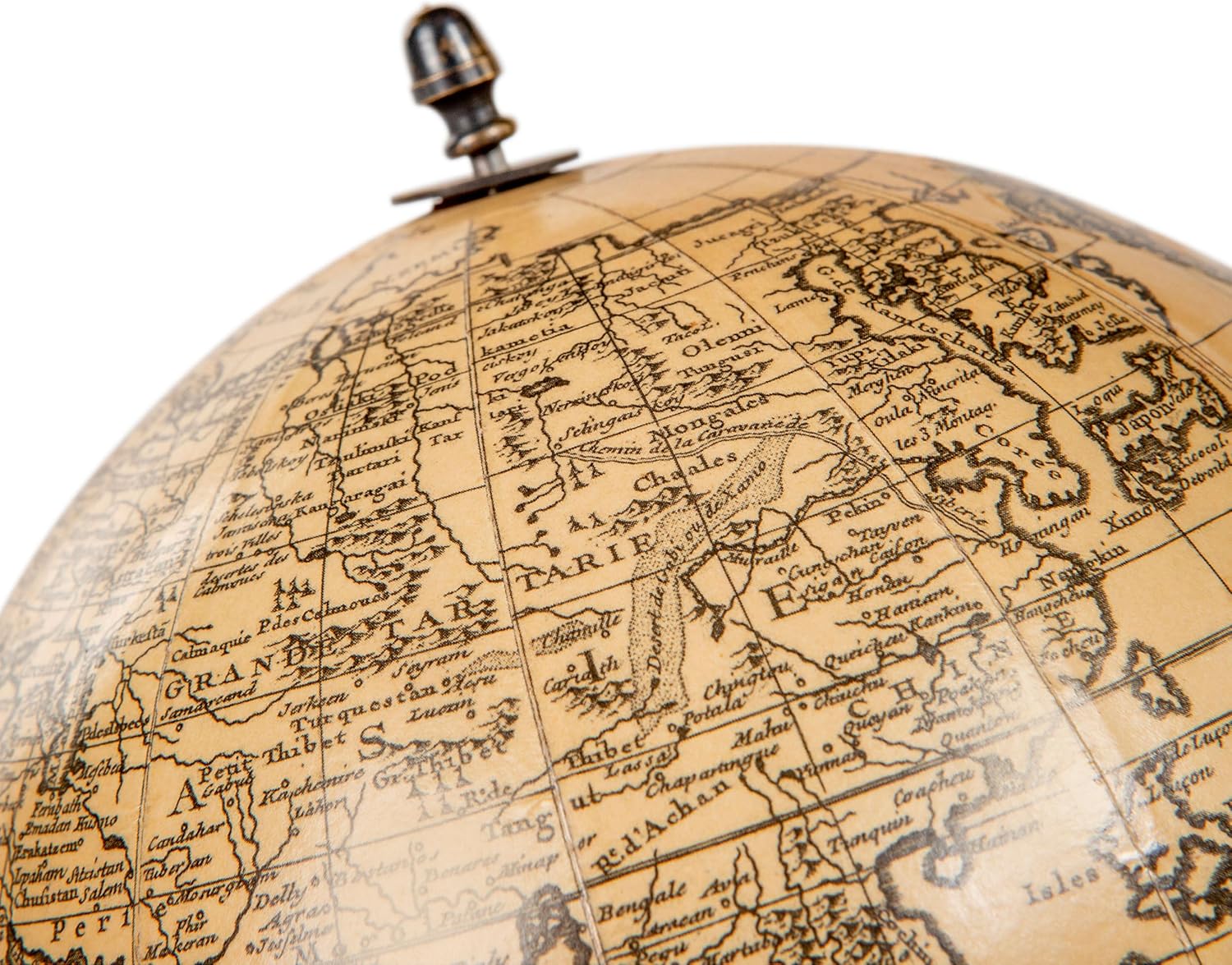 Trianon Globe on Modern Stand Decorative Globe by Authentic Models - Vintage Desk Globe with Stand - Library Home Office World Globe for Adults - Spinning Earth Globe