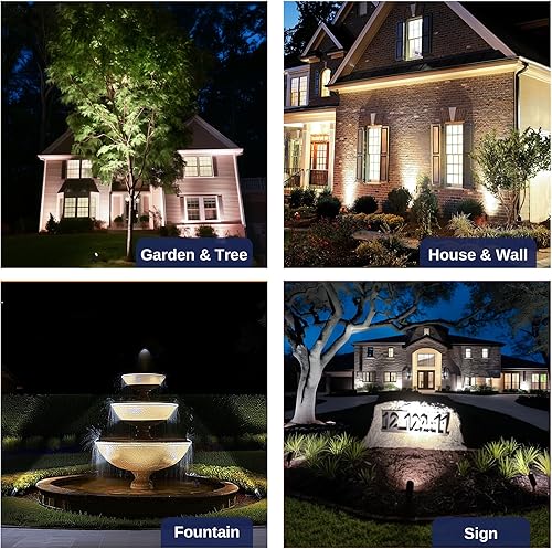 Miniatura 5 de Gardenreet Foco de paisaje de latón macizo de cobre, 12 V CACC impermeable, luces LED para exteriores, iluminación de bajo voltaje con cable para