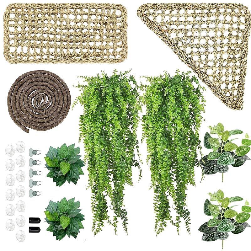 Decoração para terrário com redes, plantas e cipó flexível Woyrise — Conjunto Style A