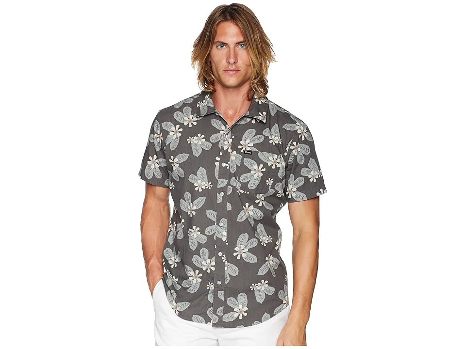 

Brixton Charter Short Sleeve Woven (Charcoal/Blue) Men's Clothing