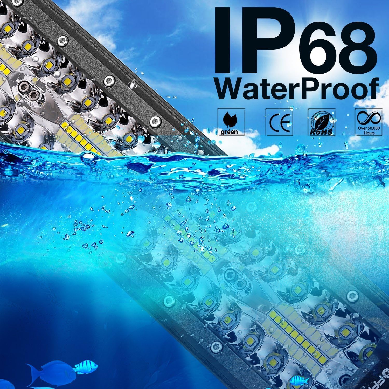 Flash Deals - 60% OFF LED Light Bar, OFFROADTOWN 18'' 360W Flood Spot Combo LED Light Bar Fog Light IP68 Waterproof for Off-Road, Truck, UTV, ATV, SUV