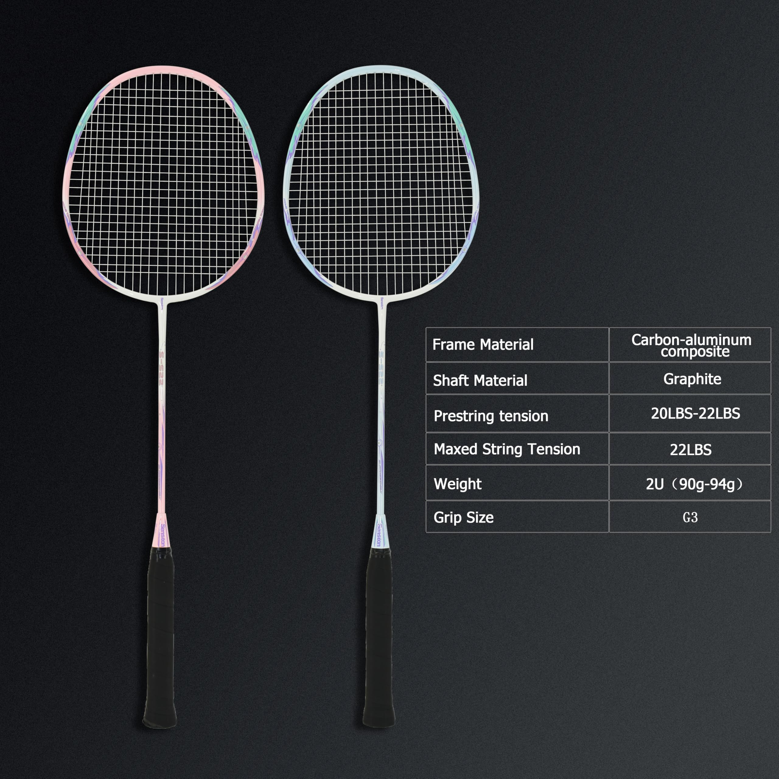 Senston Raquetas de Bádminton Adulto Unisex - 2 Raquetas con Bolsa y Volantes