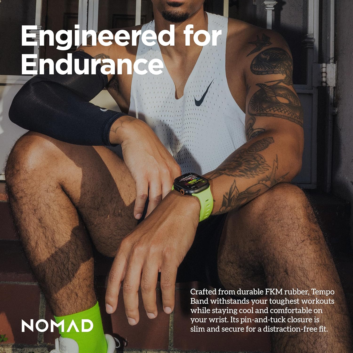 NOMAD Tempo Band Apple Watch Ultra 3 and 2 Band, Sport Band for Apple Watch, Compatible with New Series 11, Ultra, 2 and 3, Series 1-11, and SE iWatch