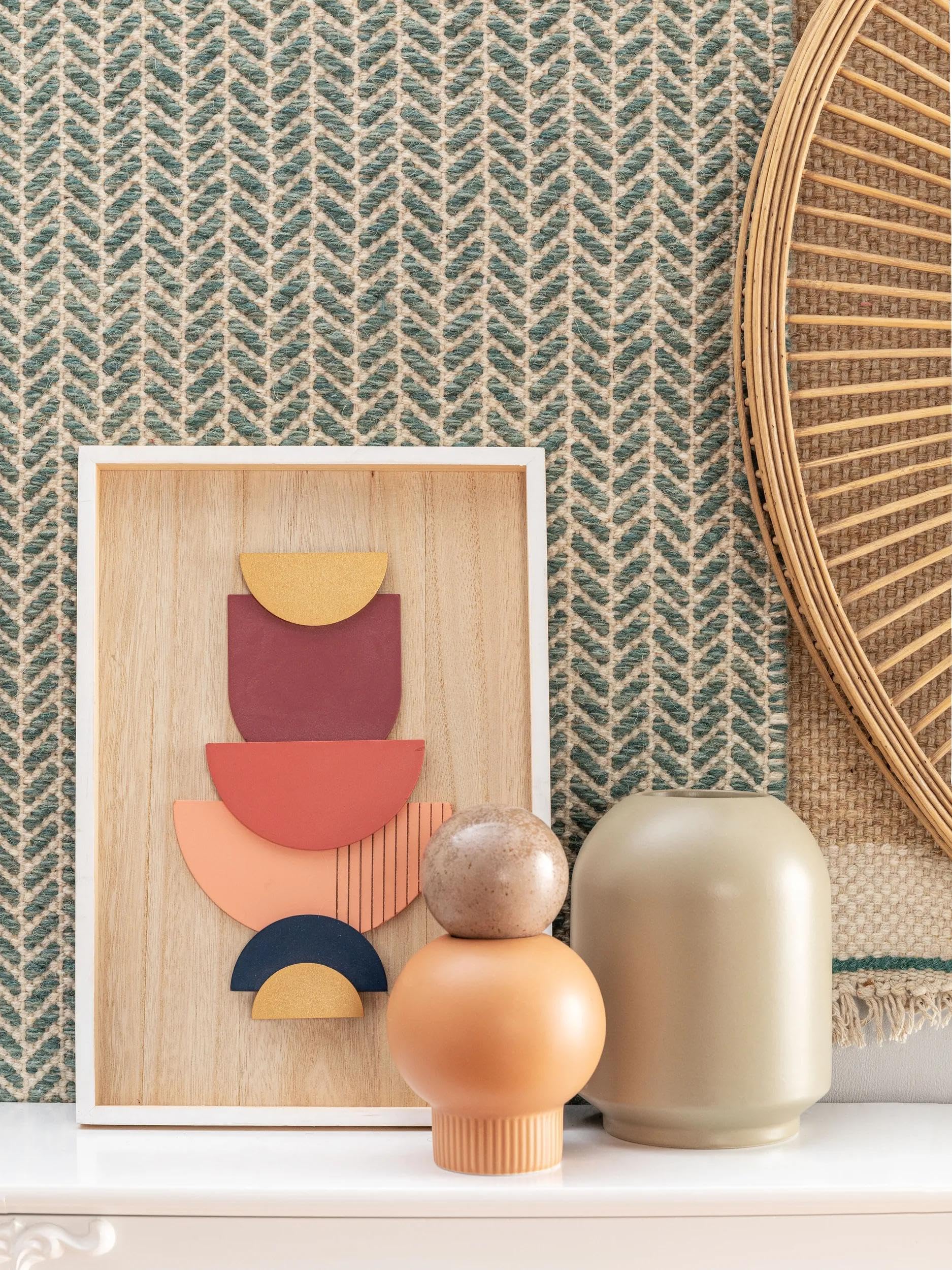 benuta Pure Wollteppich Kim - Mint 70x200 cm - Baumwolle,Wolle - Läufer & im Style: Ikat, Hygge & Cozy, Minimalistisch - Pflegeleicht für Wohnzimmer Schlafzimmer Flur Terrasse Balkon