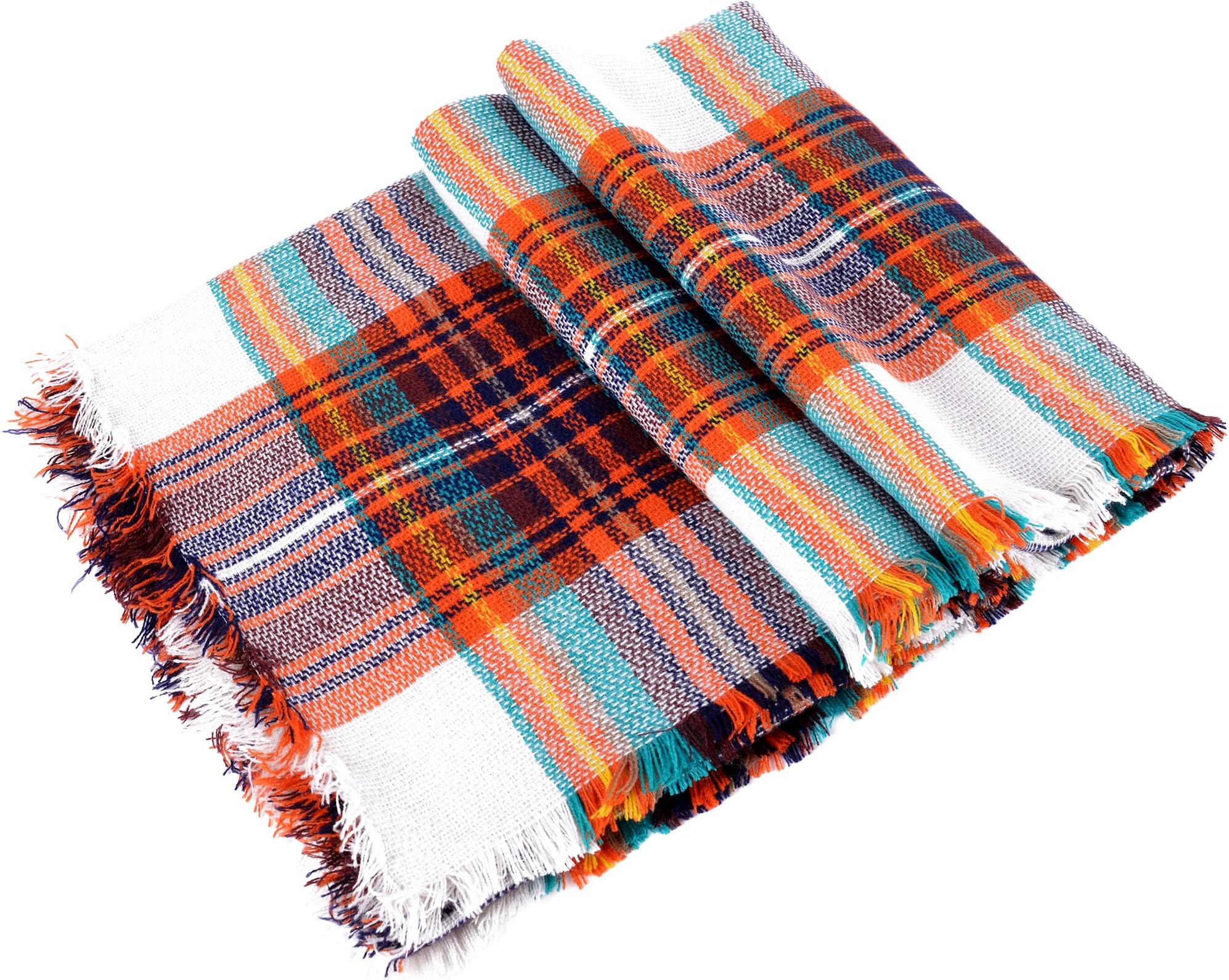 Large Tartan Scarf Plaid Blanket Shawl Winter Warm Pashmina for Women
