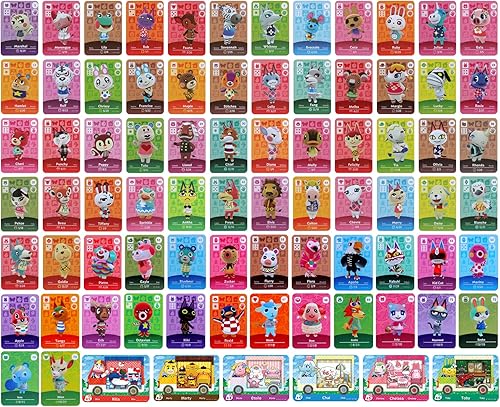 80 unidades de selección de aldeanos populares en la serie 1-5 mini NFC ACNH Amiibo tarjetas con caja de almacenamiento compatible con Animal