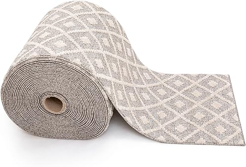 Miniatura 2 de Well Woven Ainsley - Alfombra para pasillo de tamaño personalizado, elige tu longitud, diseño geométrico tribal y enrejado de diamantes marfil, 27