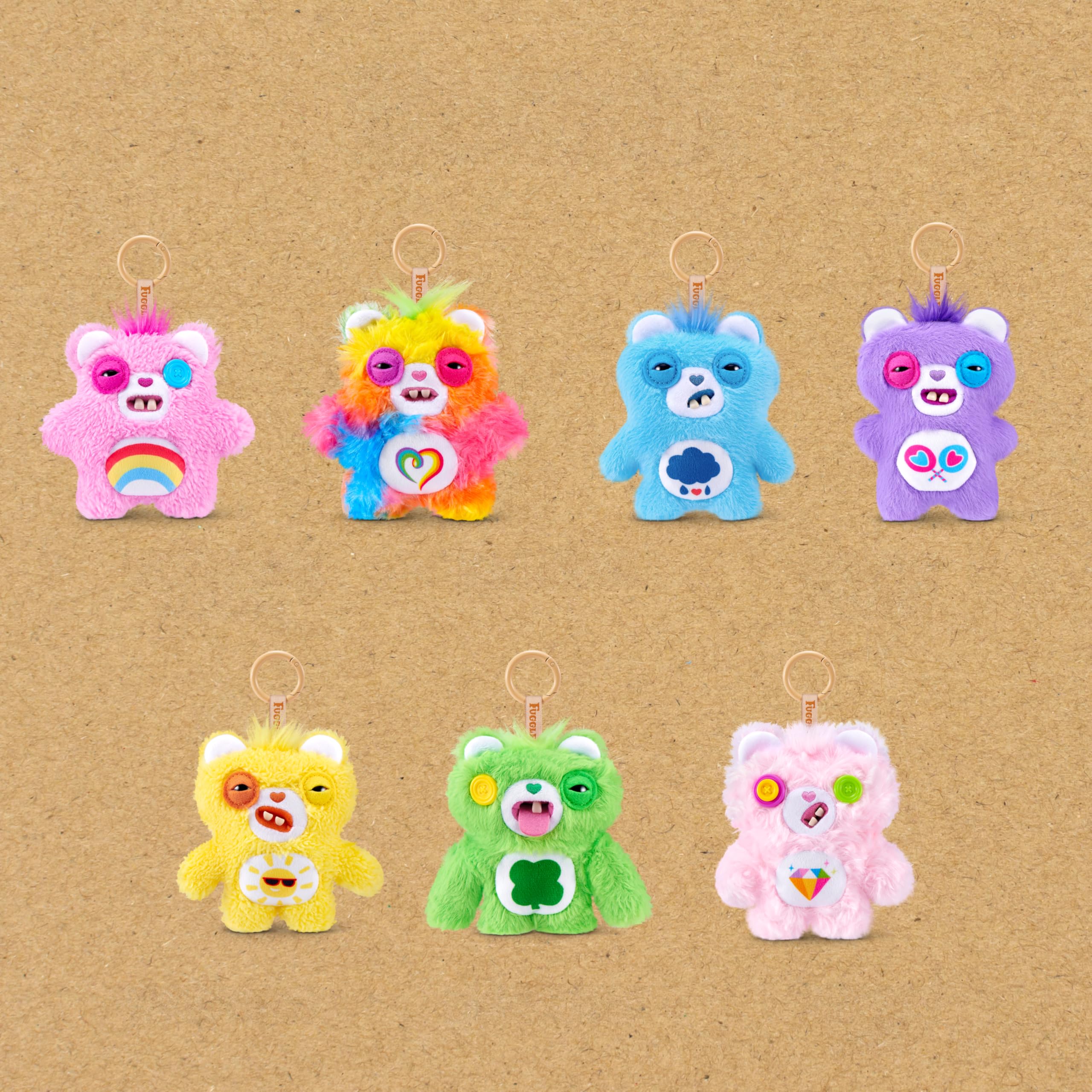Fuggler Care Bear Keyring 5 Inch Plush Collectible Accessory 6 Pack di ZURU