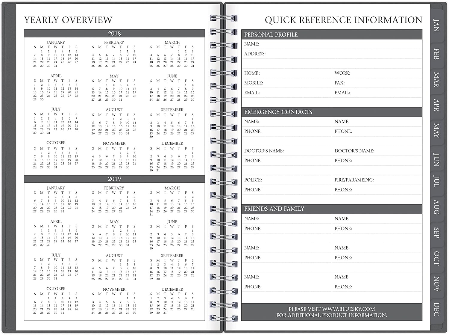 Blue Sky 102900 2018 Weekly & Monthly Planner, Twin-Wire Binding, 5" x 8", Enterprise