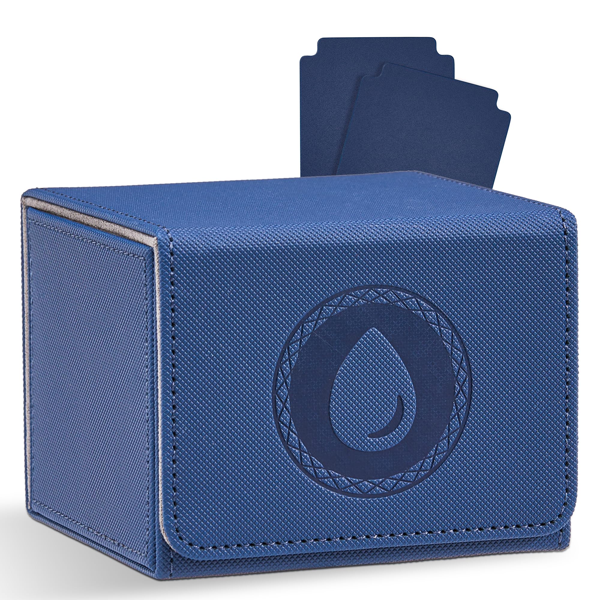 Zettokete Magnetic Card Deck Box with 2 Dividers, Holds 100+ Double Sleeved Cards, PU Leather Deck Case Fits for MTG Commander Decks and Magic Cards,