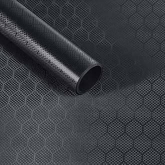 Honeycomb Carbon Fiber Vinyl Wrap, Hex Pattern Vinyl Car Wrap with Air Release Technology, Self-Adhesive DIY Auto Exterior Interior Decor Film Sticker (Matte Black, 1ft x 5ft)