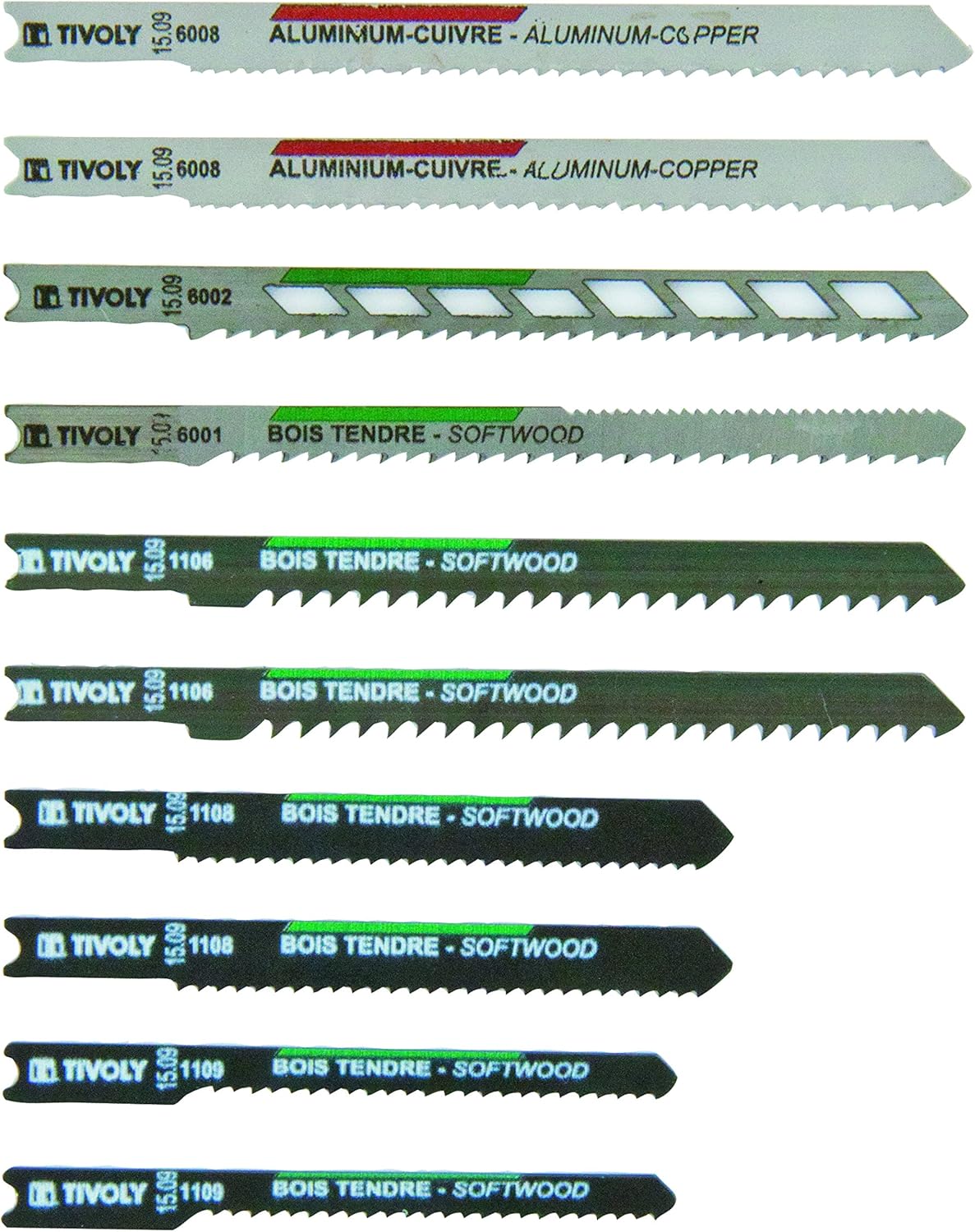 Tivoly xt505370002 Saw Blades, Gray, Set of 10 Pieces