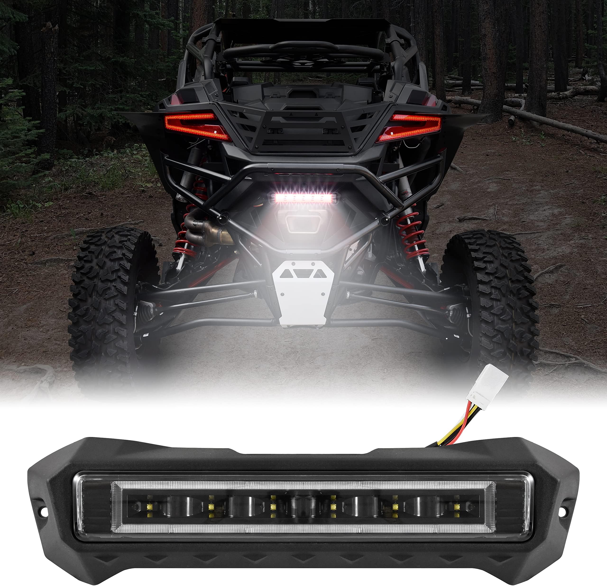 SAUTVS LED Rear Accent Tail Light for Polaris RZR PRO R 2022-2024 Accessories, LED Rear Center 3rd Brake Stop Lamp Taillight Auxiliary Lamp