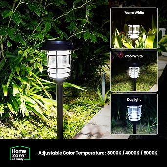 Home Zone Living 4PK Mesh Solar LED Security Pathway Light, Stainless