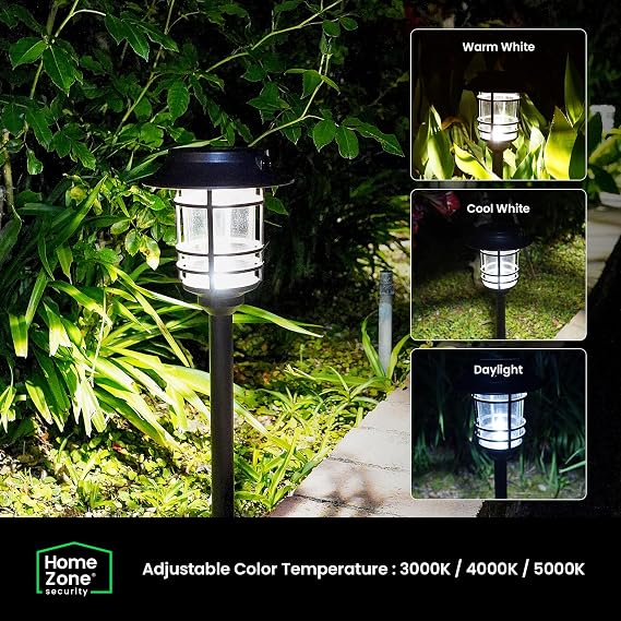 Home Zone Living 4PK Mesh Solar LED Security Pathway Light, Stainless