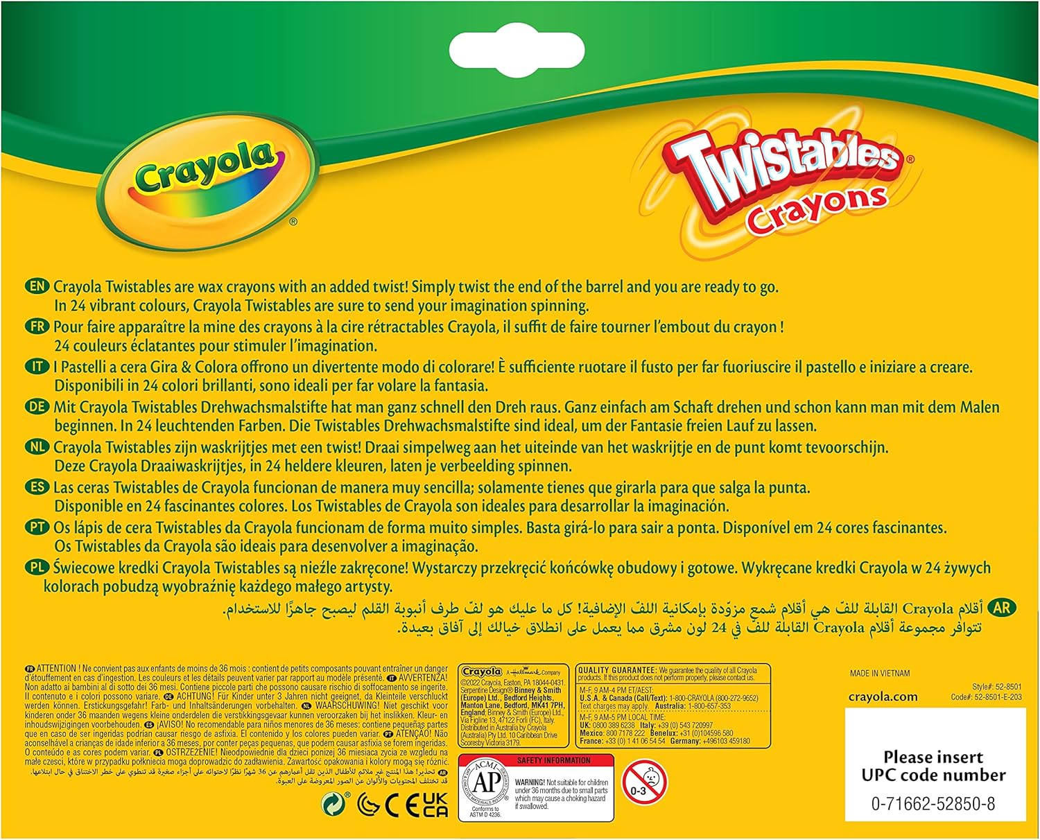 Crayola Twistables Colouring Crayons - Assorted Colours (Pack of 24), Simply Twist for More Colouring Fun - No Need to Sharpen! Ideal for Kids Aged 3+