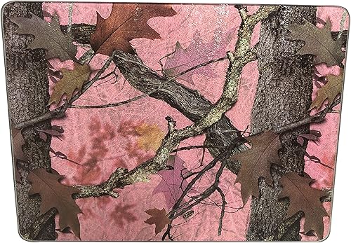 Rivers Edge Products Tabla de cortar de vidrio templado, 12 x 16 pulgadas, camuflaje rosa