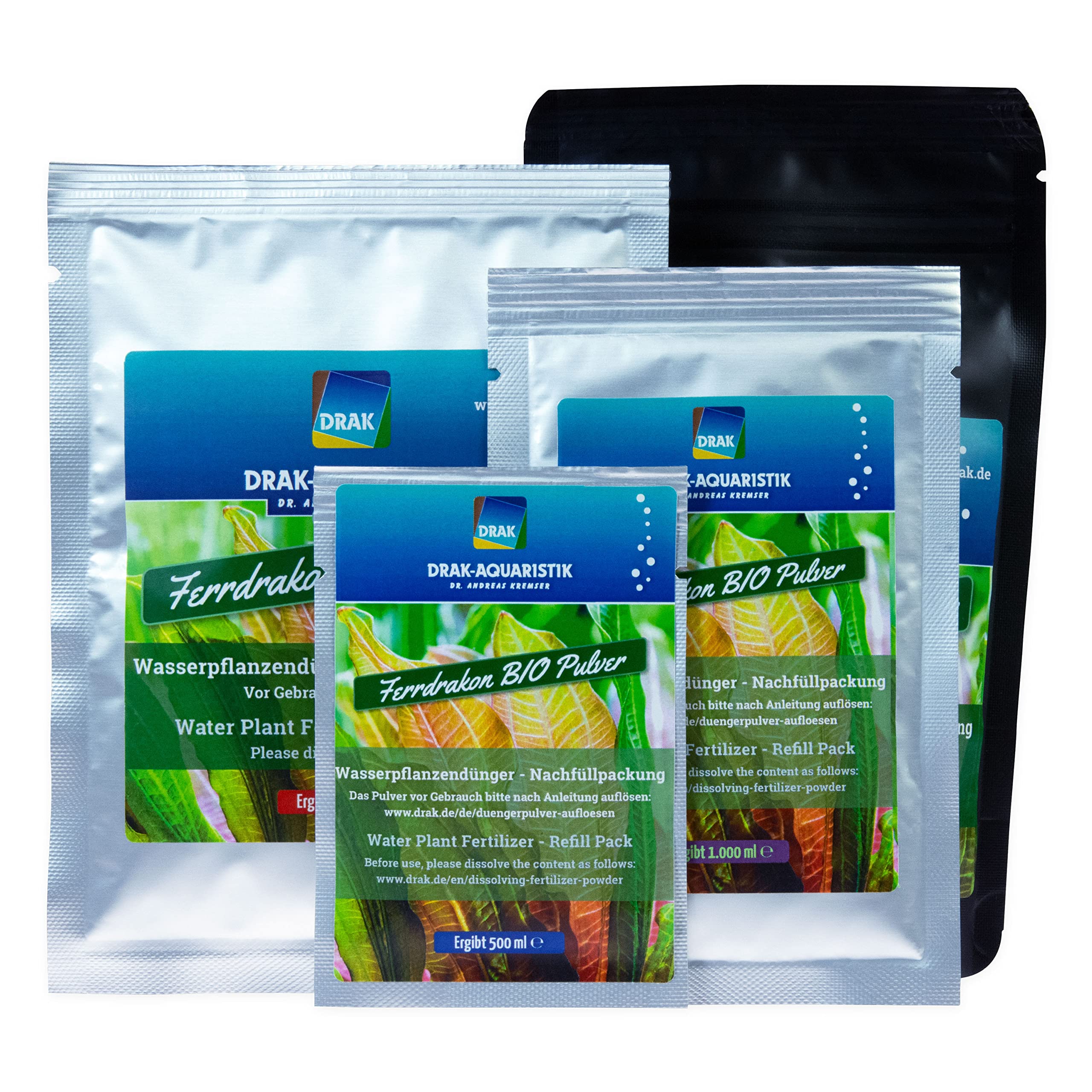 Ferrdrakon BIO Aquarium Dünger Nachfüllpack ohne Nitrat & Phosphat für kräftiges Pflanzenwachstum I Düngemittel umweltfreundlich I Eisendünger 5,0 L I Pflanzendünger für Aquarien & Wasserpflanzen