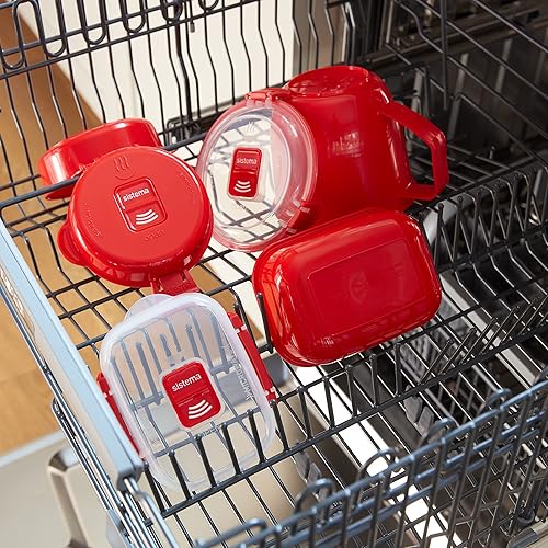 Miniatura 7 de Sistema 1117Utensilio de cocina para cocinar huevos de manera fácil en el microondas color rojo