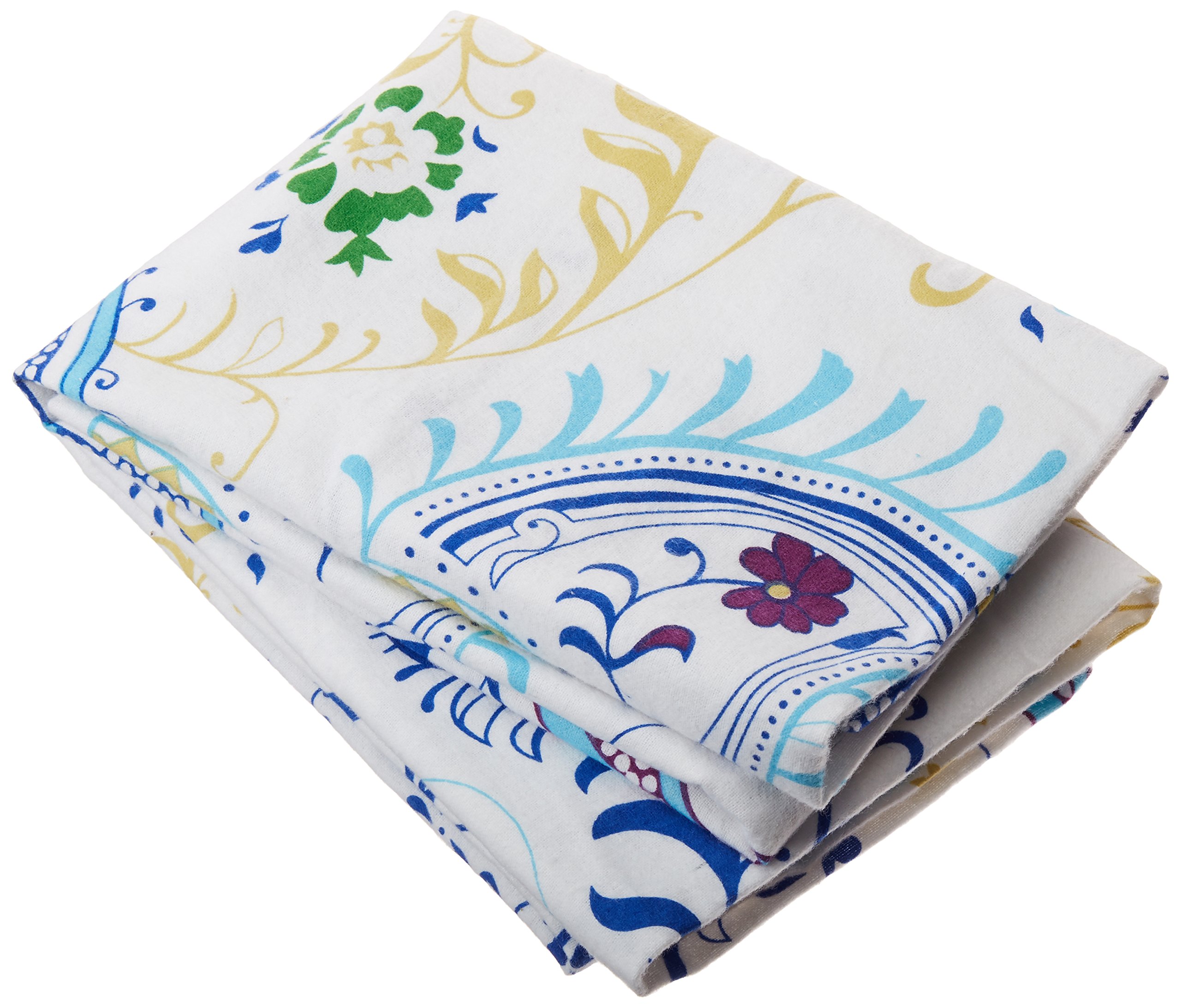 Tribeca Living FLPAGADPCST Printed 170-GSM Cotton Flannel Pillowcases, Standard, Paisley Garden