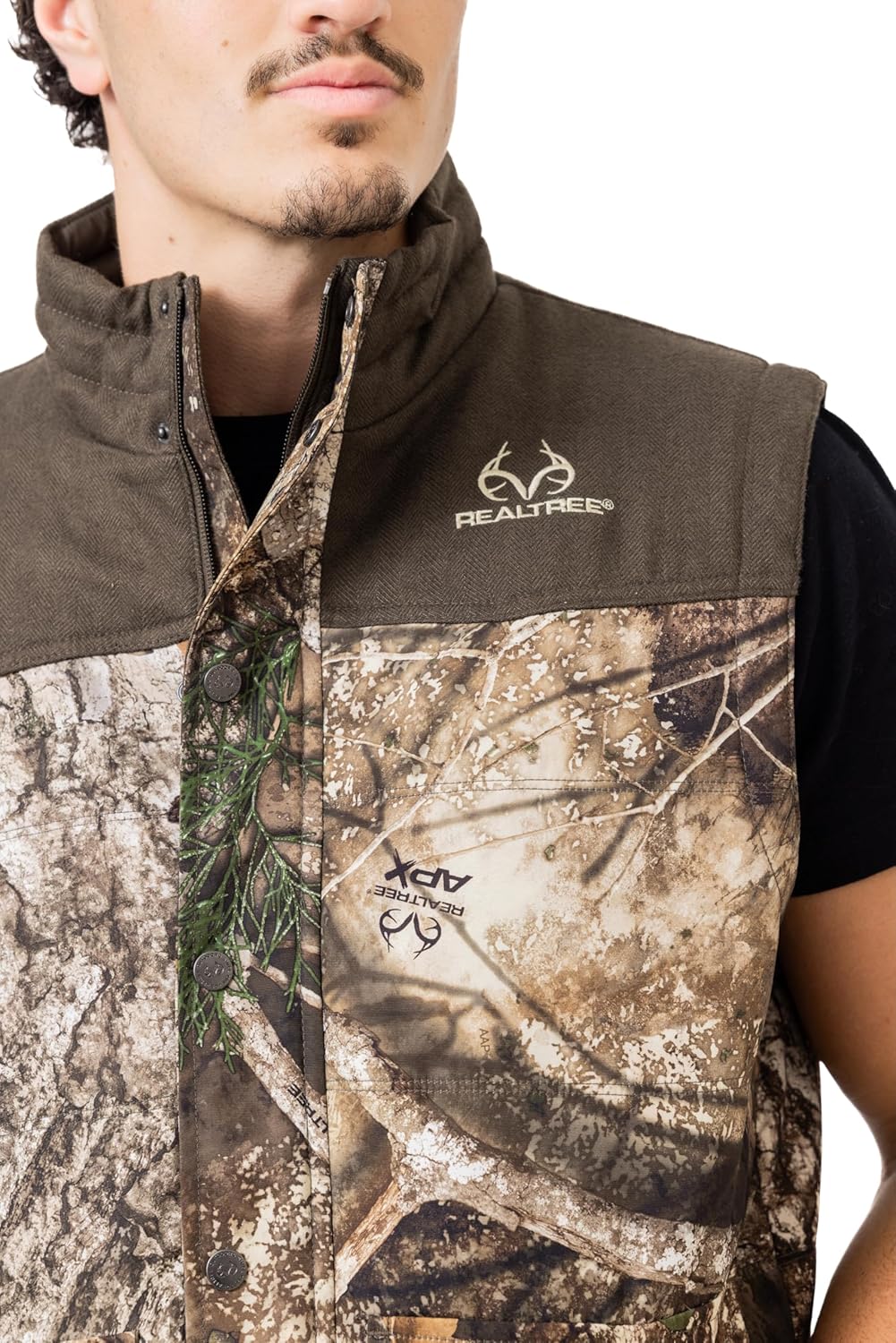 Realtree Men’s Camo Puffer Vest - Water-Resistant Insulated Hunting Vest for Outdoor Layering