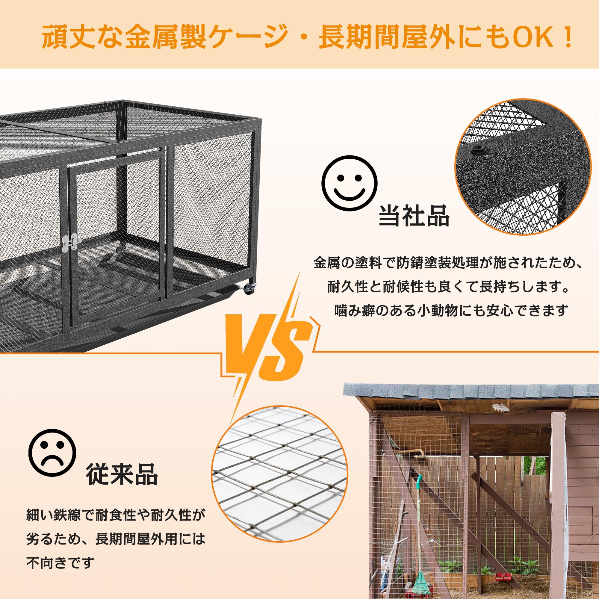 Amazon | BingoPaw うさぎ ケージ ニワトリ 大きい 鶏小屋 屋外