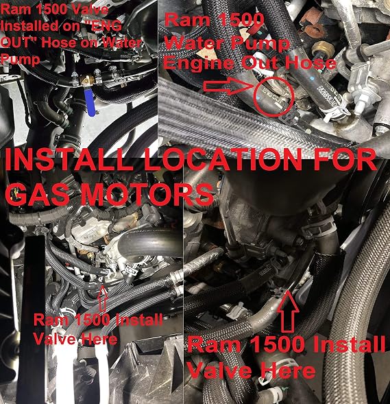 MUZZYS A/C HACK KIT Fits: Ram 2019 2020 2021 2022 1500 2500 3500 Trucks with Weak/Warm Air Conditioning from Factory, Heater Core Blend Door By-Pass Mod Fix, W/Clamps Hose Shut Off Valve, Gas & Diesel