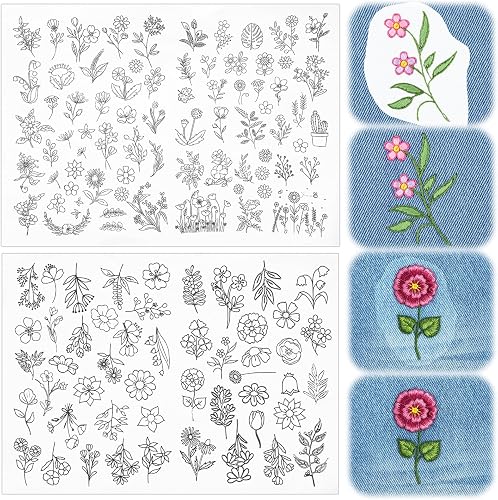 122 PCS Embroidery Paper Wash Away - Water Soluble Stabilizer for Embroidery Patterns, Stick and Stitch for Hand & Machine Sewing, Stitch Book Supplies & Accessories