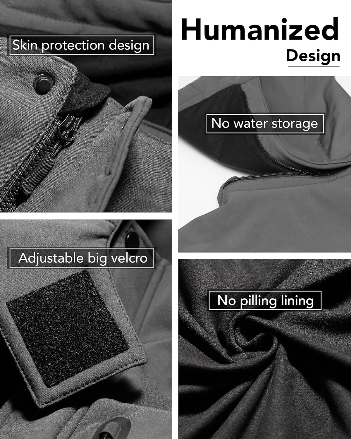 VERGOO Graphene Mens Heated Jackets with 18400mAh Battery Pack Winter Waterproof Electric Self Heating Coat with Hood - Image 6