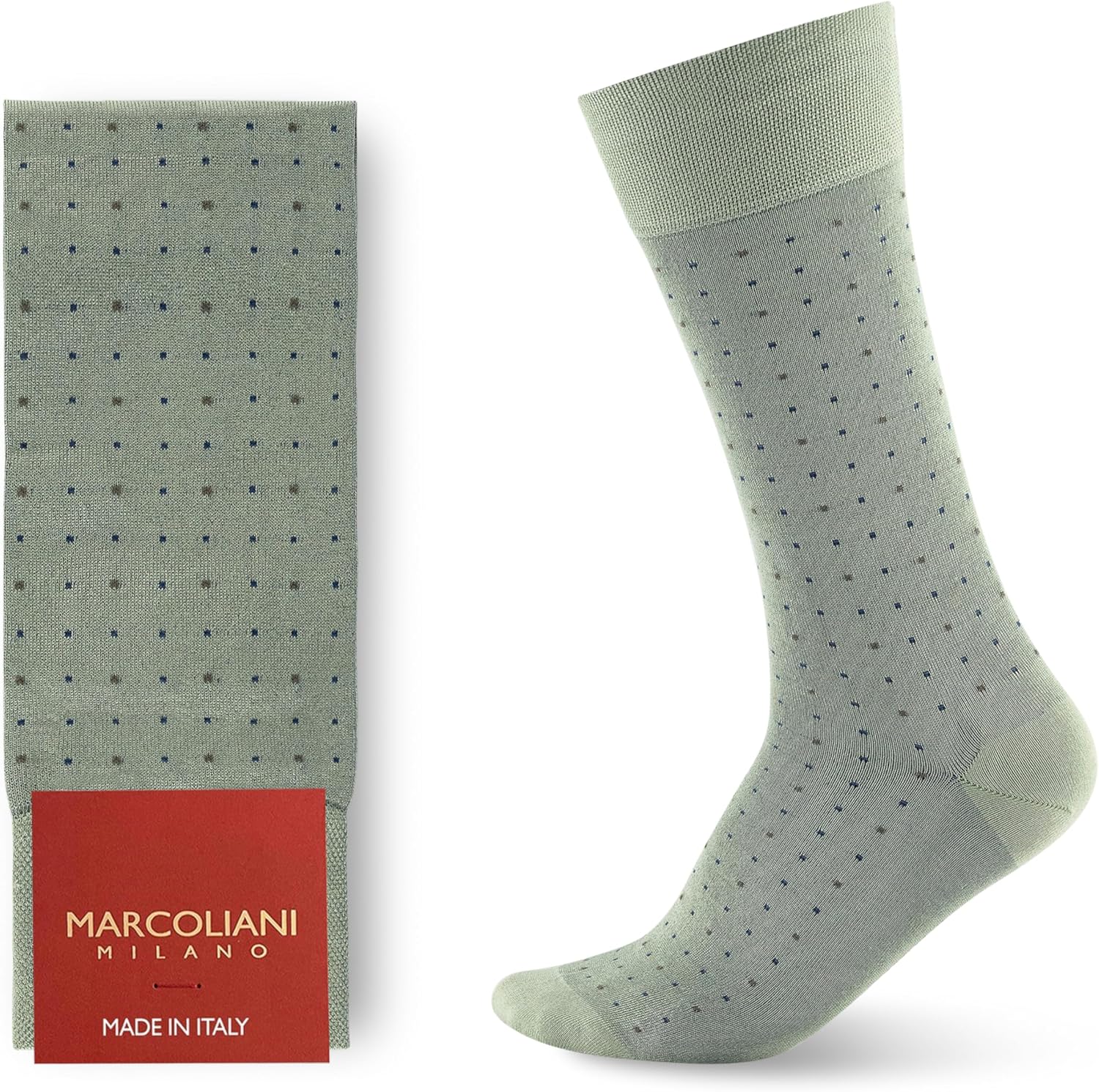 Marcoliani Milano Made in Italy - Mens Dress Socks | Ultra soft and cool - Micro Dots Elegance