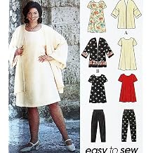 OOP Simplicity Pattern 7153. Womens Plus Szs 26W; 28W; 30W; 32W Jacket; Dress; Top & Pants
