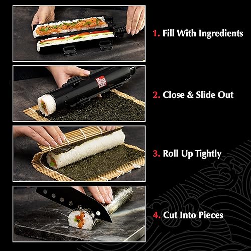 Miniatura 4 de Sushi Making Kit  The Trusted Chef  Complete Sushi Maker Kit wBamboo Sushi Rolling Mat - Sushi Roll Maker wSushi Bazooka - Easy to Use Sushi Making