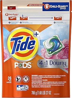 Tide Pods Plus Downy He Turbo Laundry Detergent Pacs April Fresh, 26 ct