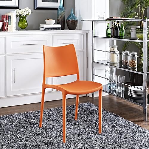 Miniatura 2 de Modway EEI-1703 MO- Hipster - Silla apilable de plástico moldeado moderno y contemporáneo, color naranja Naranja,Verde,Blanco