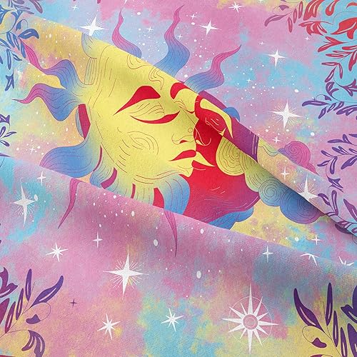 Miniatura 5 de NINENINE Juego de edredón de sol y luna, constelación de galaxia, estrellas y estrellas, para niñas y niños, juego de edredón de nubes coloridas