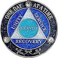 Vista 18 de (Años 1-50) AA Moneda de recuperación de 29 años, Medallón de Alcohólicos Anónimos, Moneda de Metal, Chapado en Color Plata, Moneda de Metal