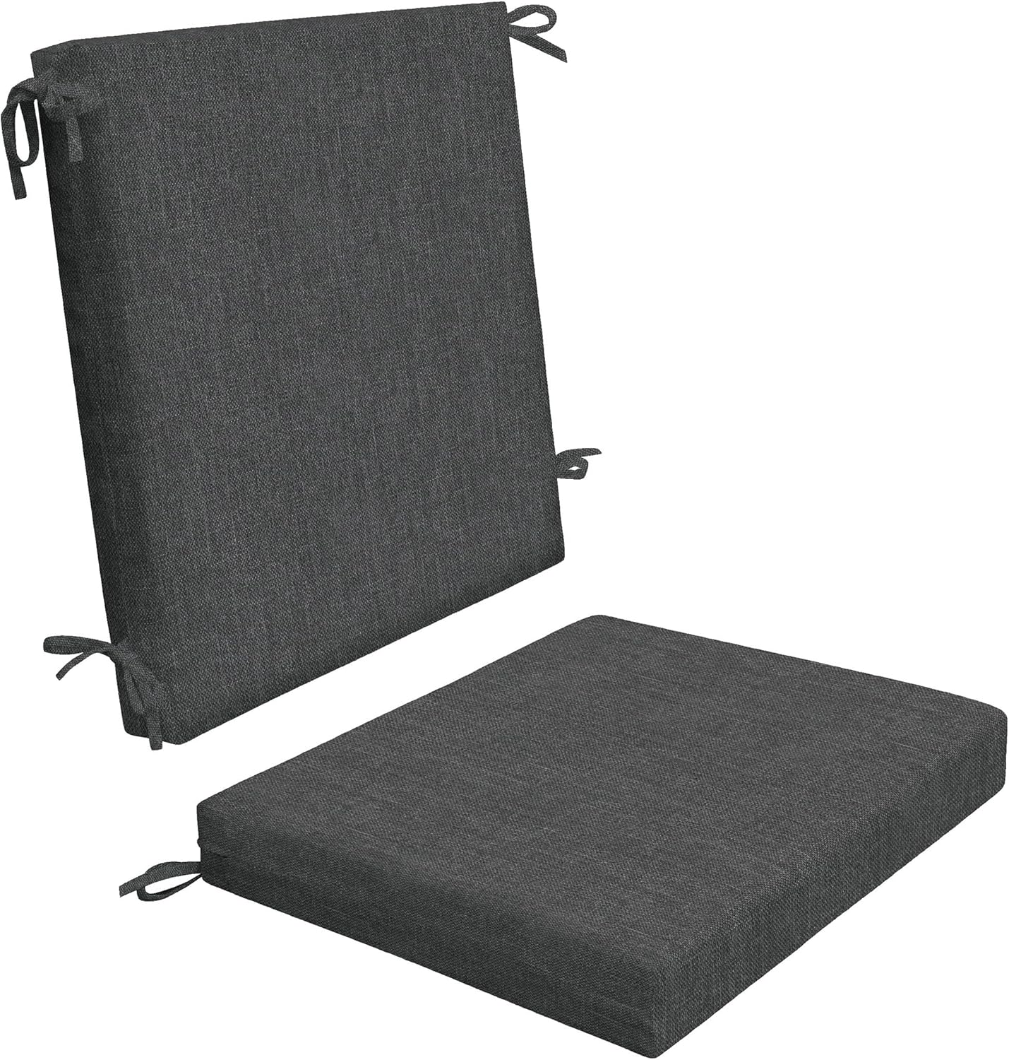 Honeycomb Outdoor Midback, 18.5" W x 17" D, Textured Solid Charcoal Grey Outdoor Chair Cushion