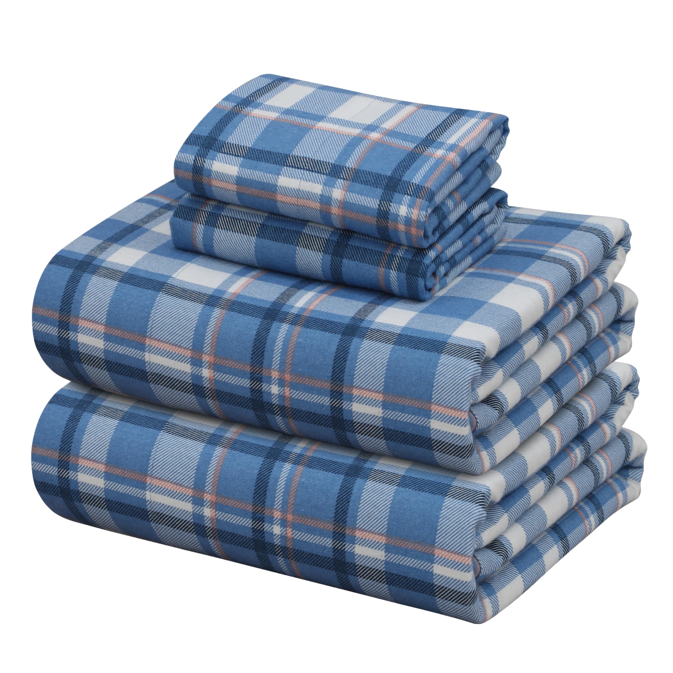 Parure de lit coton brossé bleu ocean : douceur flanelle haut de gamme