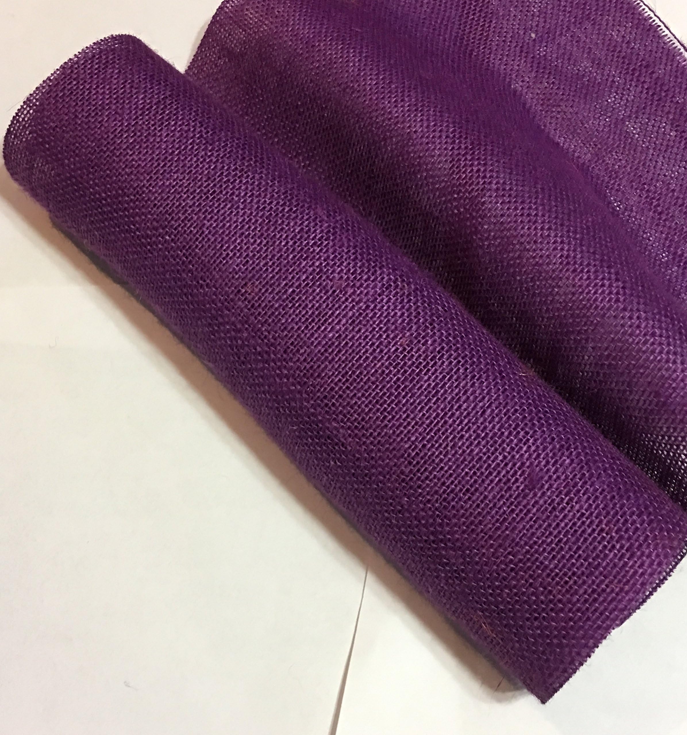Colored Burlap Fabric. Table Runners 14" x 5 Yards (Purple)
