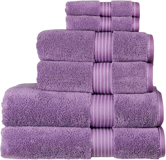 Christy Supreme Hygro 6 Piece Towel Set in Orchid 100% Supima Cotton - Luxurious & High Absorbency - Ultra Soft - 650GSM - 2 Bath, 2 Hand & 2 Face Towels