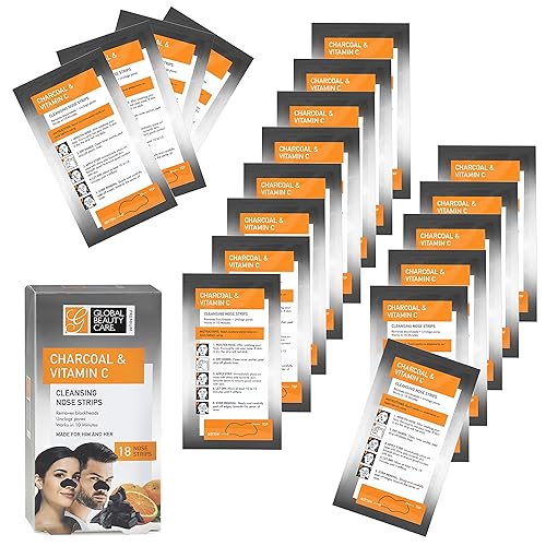 Miniatura 2 de Global Beauty Care 18 tiras de limpieza de nariz de carbón activado y vitamina C tiras nasales para eliminación de puntos negros, tiras removedoras