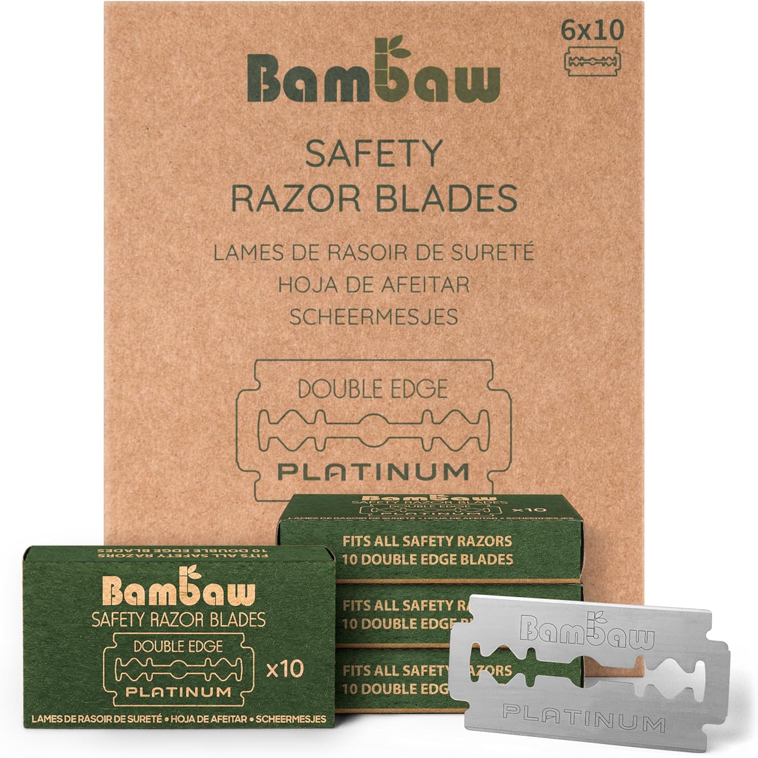 Bambaw Double Edge Safety Razor Blades, Made of Swedish Stainless