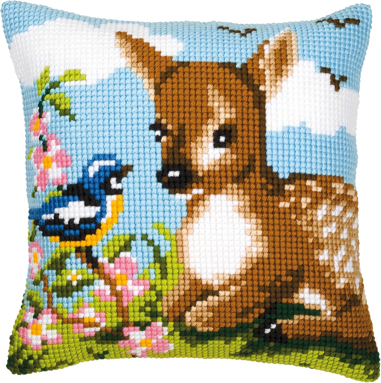 Vervaco Cross Stitch Cushion Kit (Rabbits)