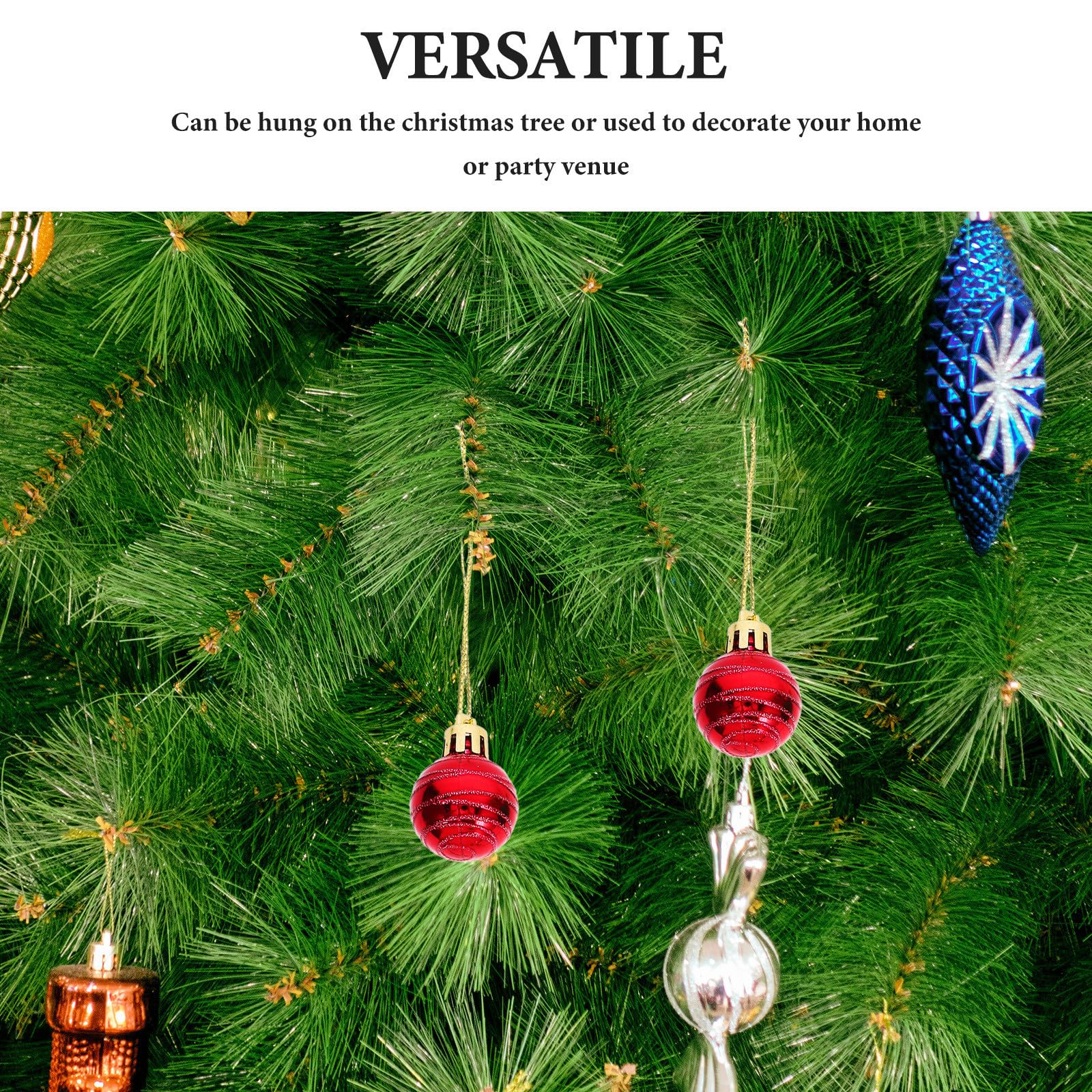 Sosoport 12 Stück Weihnachtsbaum Hängedekoration aus Kunststoff Leichte Christbaumkugeln im Festlichen Design Dekorative Weihnachtsbaumkugeln für Zuhause und Fenster zur Festlichen Stimmung