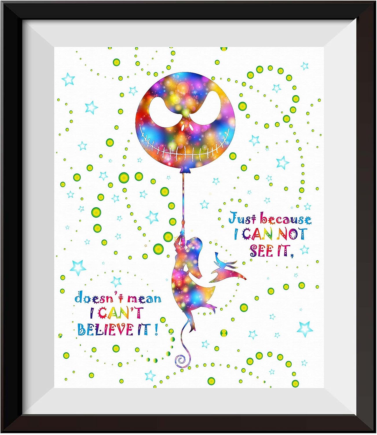 Uhomate 4 pcs Set Jack Sally Nightmare Before Christmas Abstract Art Home Canvas Wall Art Inspirational Quotes Wall Decor for Living Room for Bedroom M032 (8X10)