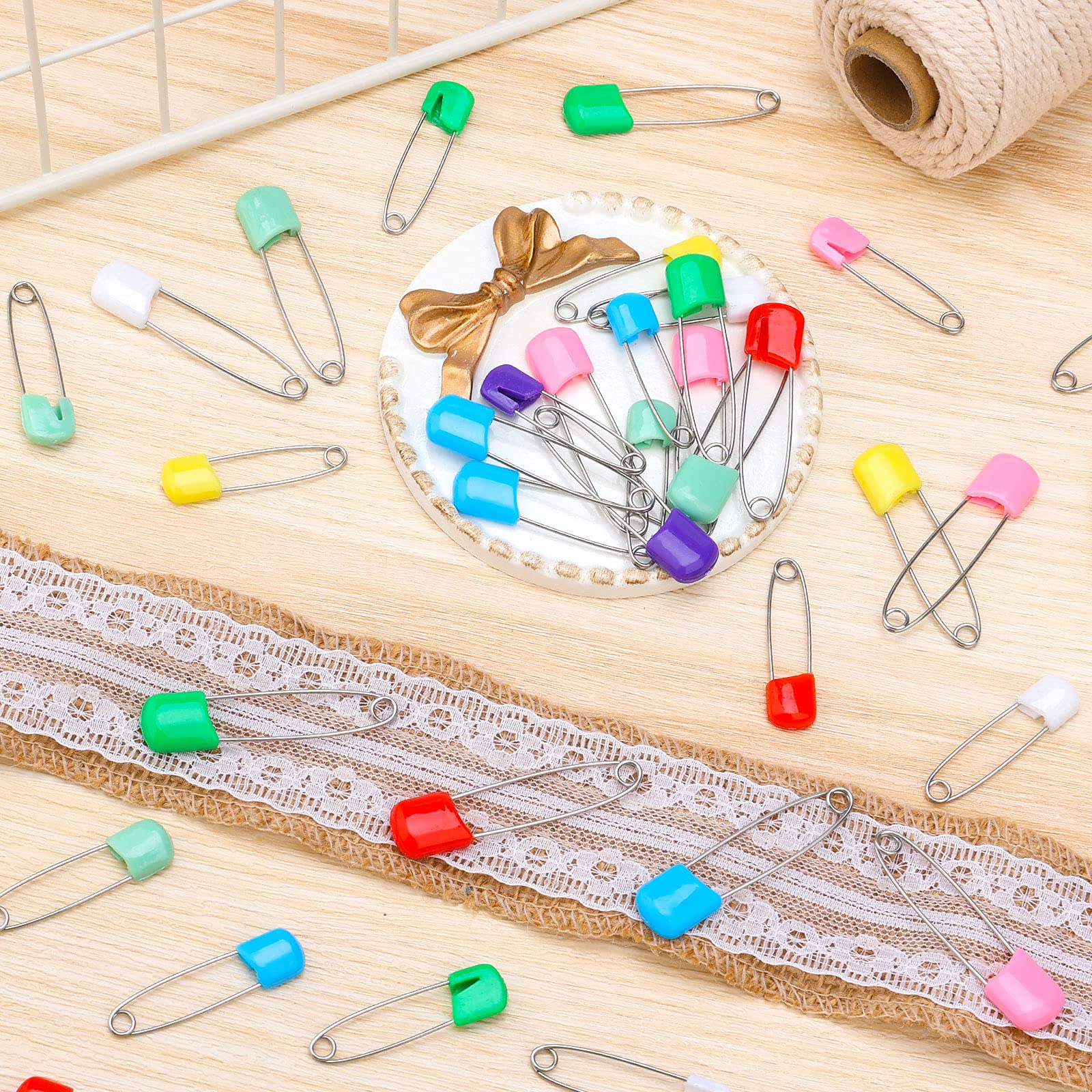 SAVITA Spille da Balia Colorate Acciaio Inossidabile Blocco di Sicurezza per Bambini Pannolini Vestiti Artigianale