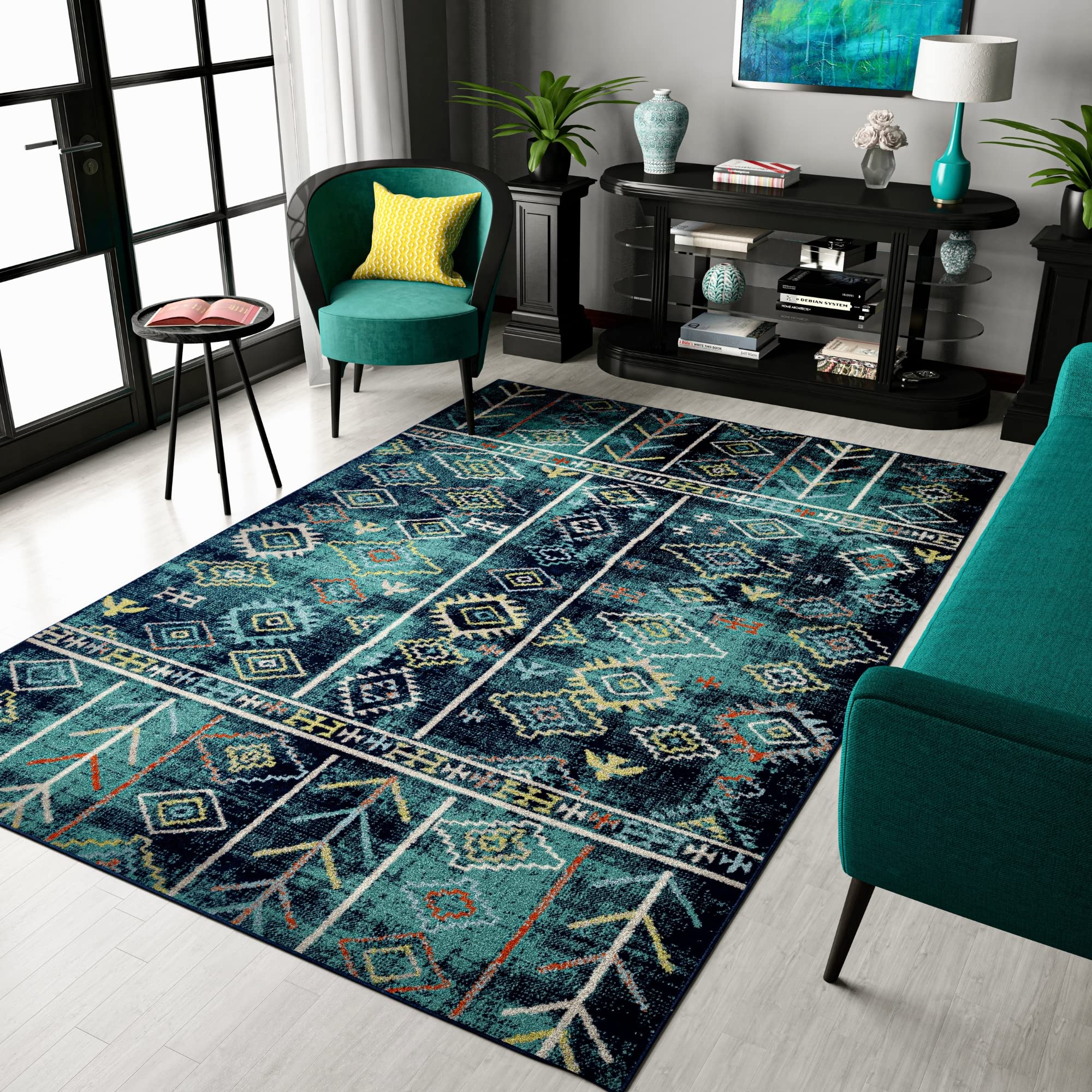 AS Quality Rugs Modern Area Rugs Large 8x11 (Blue Large 8x11) ((Similar ))