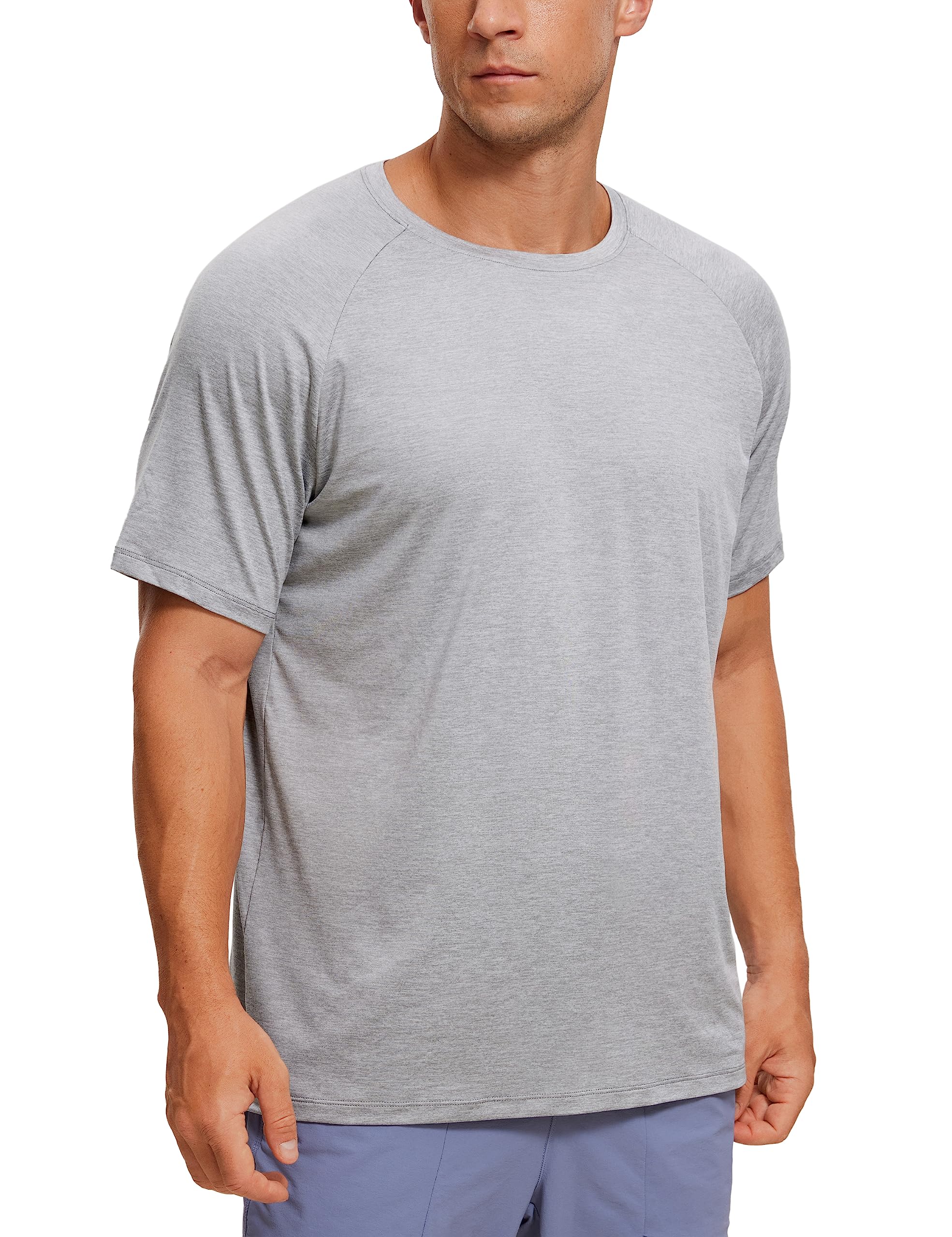 CRZ YOGAMen's Workout Short Sleeve T-Shirt Quick Dry Gym Athletic Running Stretchy Tee Shirts Top