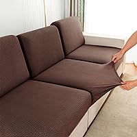 Vista 13 de Funda elástica para sofá seccional, múltiples patrones y colores, diseño de funda de sofá para respaldo (1 unidad)