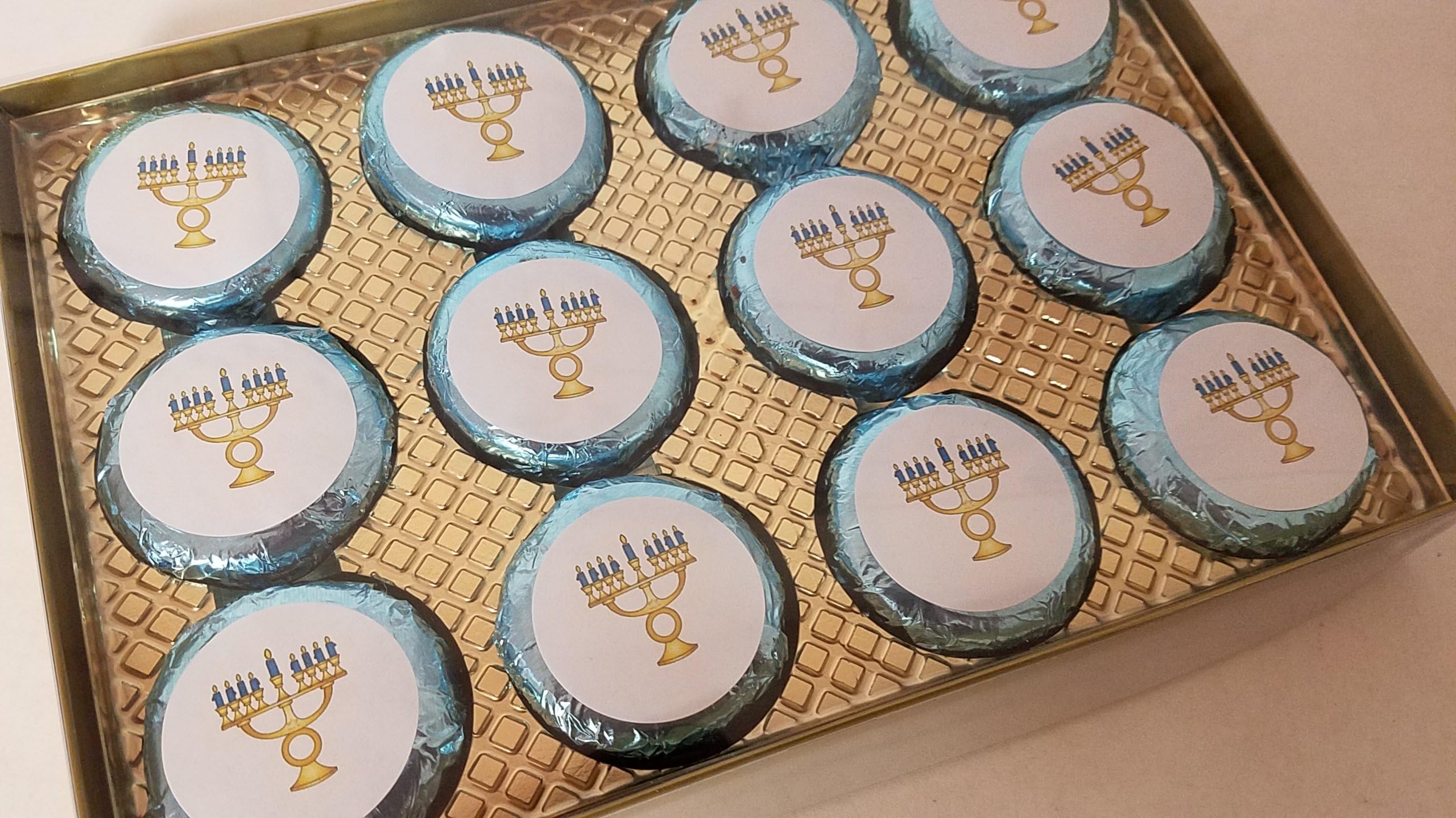 Hanukkah Chocolate Covered Cookies C Holiday Set 12 Pieces